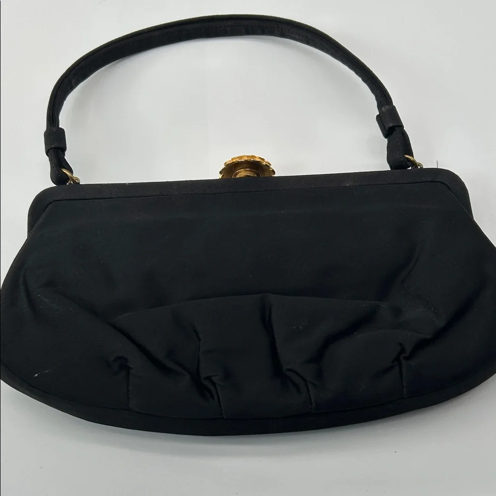 Chic Black Clutch with Gold Accent